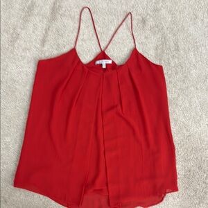 Naked Zebra Red Asymmetrical Camisole Top